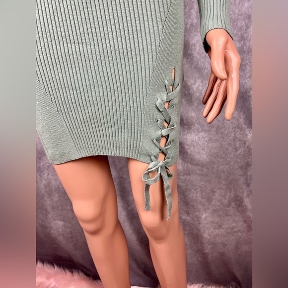 Urban Outfitters Jezebel Ribbed Corset Style Mini Dress Green Sz S - Picture 4 of 10